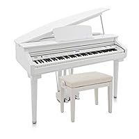 Includes Height-Adjustable Piano Stool Stunning Build and Gloss White Finish 128 Realistic Voices and Weighted Keys 100 Rhythm Styles and Accompaniments Ideal Acoustic Replacement