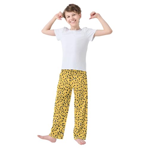 Boys' Pants Leopard Yellow Cheetah Spots Long Bottoms Jogger Pants Elastic Waist Trousers with Pockets S-XL2