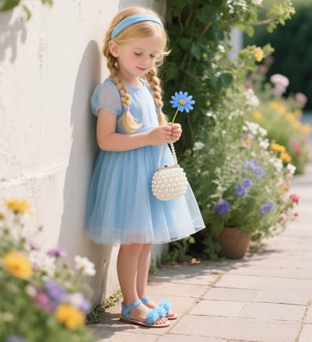 Image of Otter MOMO Girls Open Toe Princess Flat Sandals with Comfort Sole Summer Sandals