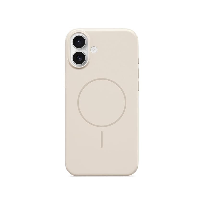 Beats Custodia per iPhone 16 Plus – Custodia protettiva MagSafe, resistente ai graffi, sottile, fodera in microfibra – Pietra naturale