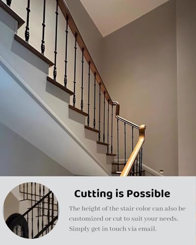 Balaustres de escalera de metal negro regulables para pasamanos interior loft moderno kit de 9 5