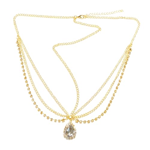 Gold Sexy Head Chain Jewelry Adjustable For Rhinestone For Fringe Summer Women Fashion Headbands for Prom Party Hair Chain Acces