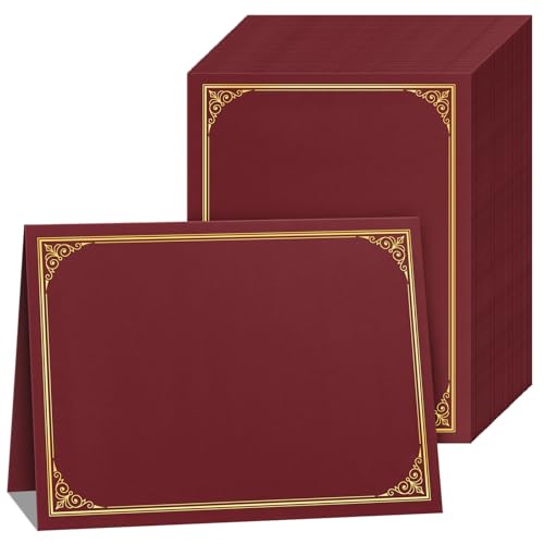 SUNEE Burgundy Certificate Holders, 60 Pack