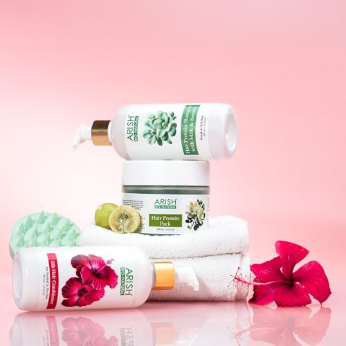 Image of ARISH BIO-NATURAL Hair Damage Repair Combo with Protein Shampoo, Silk Conditioner & Protein Pack, 800ml