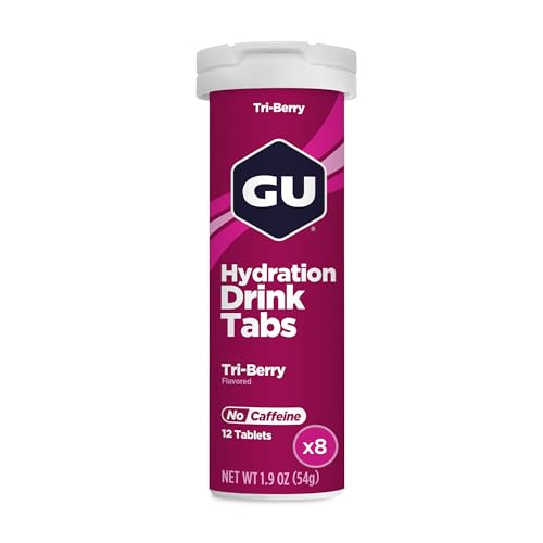 Image of GU Energy Hydration Electrolyte Drink Tablets, 8-Count(96 Servings), Tri-Berry