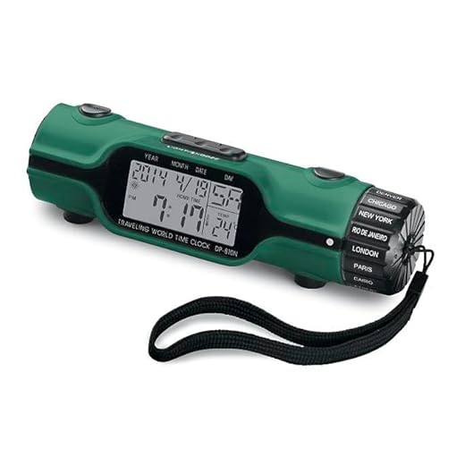 SAGEFINDS World Time Alarm Clock | Calendar, Thermometer, Alarm, Timer, Flashlight | 16 Pre-Set Time Zones | Lightweight & Portable for Travel | Bright LED Display