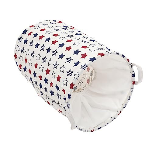 Cabilock Großer Wäschekorb Baumwollstoff Faltbar Mit Kordelzug Tragbarer Aufbewahrungskorb Fürs Kinderzimmer Und Babykleidung Mit Griffen