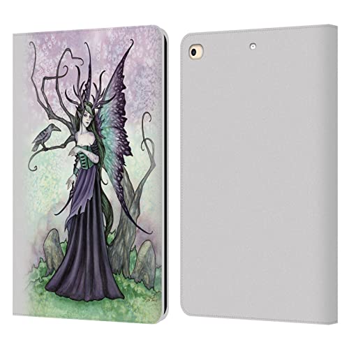 Étui iPad 9.7 2017 cuir portefeuille fée corbeau Amy Brown mystique