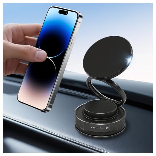 ZOOMKEY 360°Adjustable Vacuum Suction Bracket for Car Mount,Vacuum Magnetic Phone Holder,Cell Phone Holders for Your Car/Home/Travel,Suction Car Mount for iPhone 16/15/14/13/12/Android(Black)