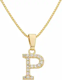 Colar Feminino com Letra Inicial de Pedra Cravada – Pingente Personalizado Elegante – Corrente Semi Joia Banhada a Ouro 18K – Presente Sofisticado para Mulher - Stella Vilela Semi Joias
