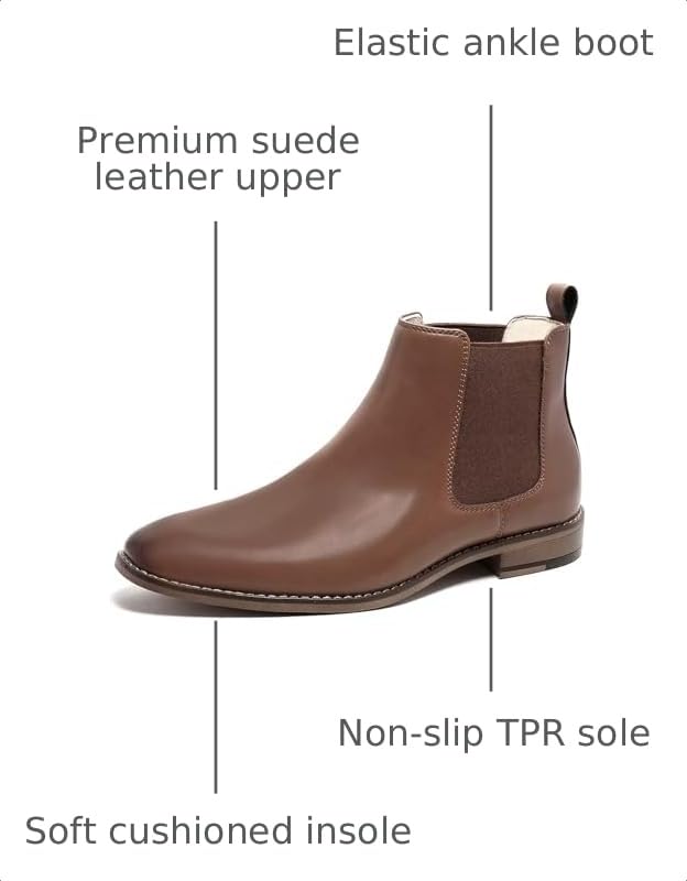 Image of Cestfini Chelsea Boots Men Classic Elastic Dress Boots Casual Men's Chelsea Ankle Boots