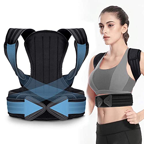 FLOWTRIC Rückentrainer Haltungskorrektur Rückenstabilisator Richtige Einstellung Schmerzlinderung an Rücken Nacken Schultern, Neopren Gerader Halter für Studenten und Erwachsene Cover