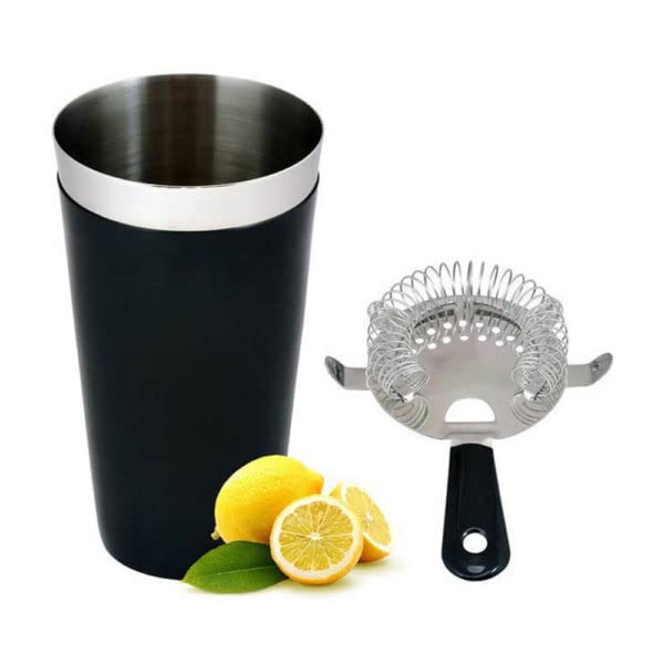 finality Stainless Steel Vinyl Coated Boston Shaker with Vinyl Coated Bar Strainer(Cocktail Shaker, Mixing Glass, and Bar Strainer) Pack of 3 - Image 2 thumbnail