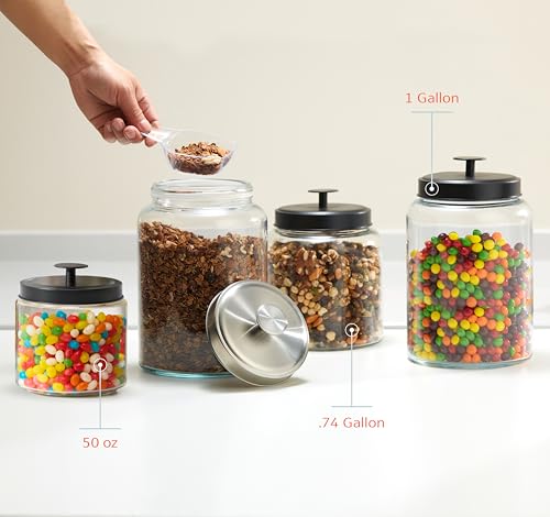 image for KooK Glass Storage Containers with Lids, Glass Jar with Lid, 1 Gallon,