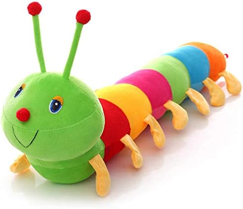Gonetre Coussin Peluche Doudou Chenille Moelleuse Multicolore (50 cm)