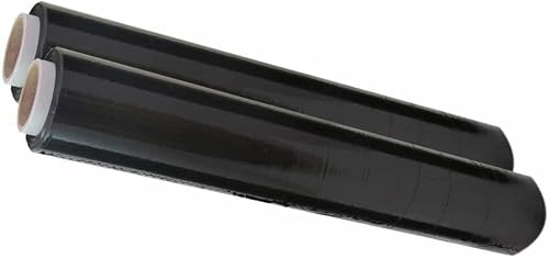 Bargain Factory Black 2 X Strong Rolls Pallet Stretch Shrink Wrap Cling Film 400Mm X 150M (Pack Of 2)