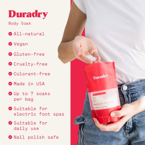 Duradry Foot Soak - Deodorizing Dead Sea Salt For Soaking, All-Natural Foot Bath Salts, Vegan, Cruelty-Free, Colorant-Free, Up To 7 Soaks, Tea Tree Oil & Spearmint - 14 Oz #TOP5