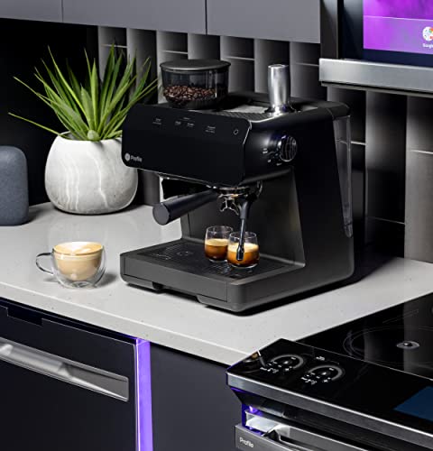 Ge Profile Semi Automatic Espresso Machine + Steam Frother | Italian-Made 15 Bar Pump For Balanced Extraction | 15 Adjustable Grind Size Levels | Wifi Connected For Drink Customization | Black #TOP5