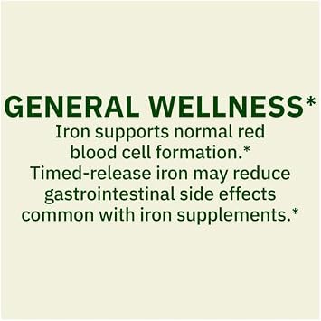 Spring Valley Slow Release Iron General Health & Wellness Dietary Supplement Tablets, 45 mg, 30 Count