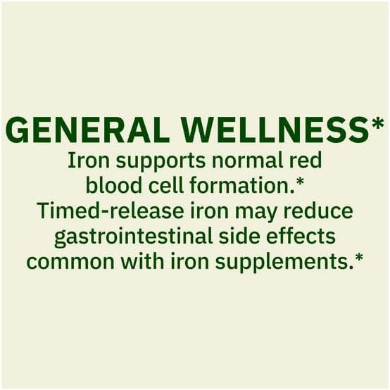Spring Valley Slow Release Iron General Health & Wellness Dietary Supplement Tablets, 45 mg, 30 Count