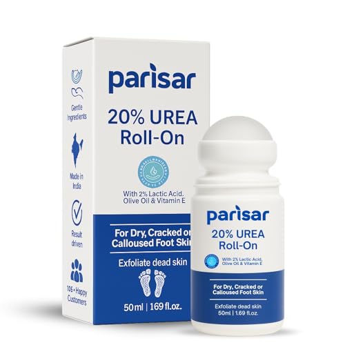 Image of Parisar Foot Roll On 50ml (Pack of 1) - 20% Urea Foot Cream for Dry & Cracked Feet with 2% Lactic Acid, Olive Oil & Vitamin E | Crack Heel Repair Cream | Urea Foot Roll On for Dead Skin Removal