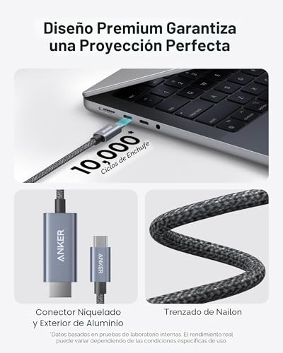 Miniatura 6 de Anker Usb C Auf Hdmi Kabel, 180cm, 4k 60hz Adapter Kabel Für Macbook Pro Air, Ipad Pro Air, Galaxy S24 S23, Dell Xps 13 15, Und Mehr, Für Homeoffice