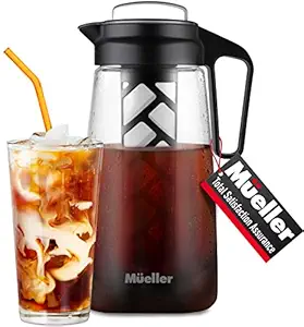 Mueller Cold Brew Coffee Maker, 2-Quart Heavy-Duty Tritan Pitcher, Iced Coffee Maker and Tea Brewer with