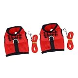 Costume de furet-- et . POPETPOP 2pièces pour Petits Animaux avec Laisse Gilet Respirant pour Hamster Et Lapin Rouge Accessoire Adorable Et Léger pour Vos Compagnons à
