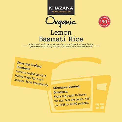 Khazana Organic Ready To Heat Lemon Basmati Rice 6-Pack + Simmer Sauce Variety 6-Pack - Customized Indian Meal Bundle | Non-Gmo, Vegan, Kosher, Gluten Free | Authentic Indian Cuisine #TOP4