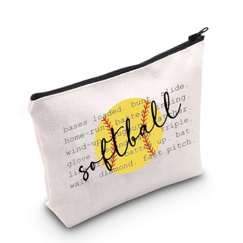 WCGXKO Softball Gift for Girl Teams Softball Makeup Bag Baseball Gift Softball Inspired Gift Baseball Softball Player Gift (Softball), CA004