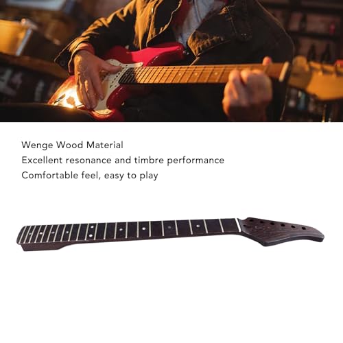 Fockety Electric Guitar Neck, 22 Frets Wenge Wood Material Guitar Neck Replacement - Image 3