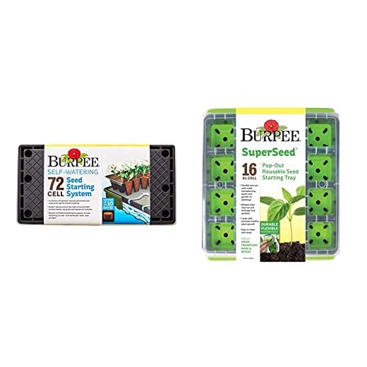 Burpee Self-Watering Seed Starter Tray, 72 Cells & SuperSeed Seed Starting Tray | 16 XL Cell | Reusable & Dishwasher Safe | for Starting Vegetable Seeds, Flower Seeds & Herb Seeds | Indoor Grow Kit