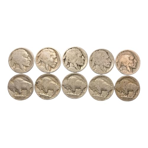 Set of 10 NO DATE Buffalo Nickel Indian Head 5
