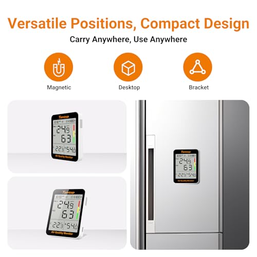 Temtop S1+ Air Quality Monitor T1 Themometer Combo, S1+ Indoor Air Quality Meter with PM2.5, AQI, and T1 with Temperature, and Humidity Detector