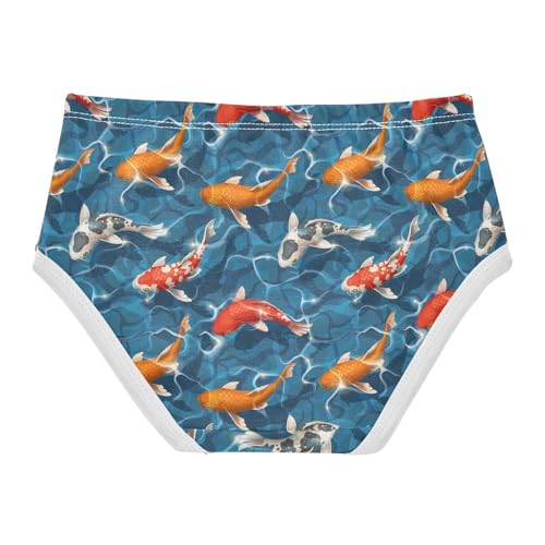 Little Girls' Soft Cotton Underwear Kids Breathable Comfort Koi Carps Panties Briefs Toddler2