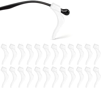 12 Pairs Eyeglasses Ear Grips, Anti-Slip Elastic Comfort Glasses Retainers for Sunglasses, Reading Glasses Eyewearwhite