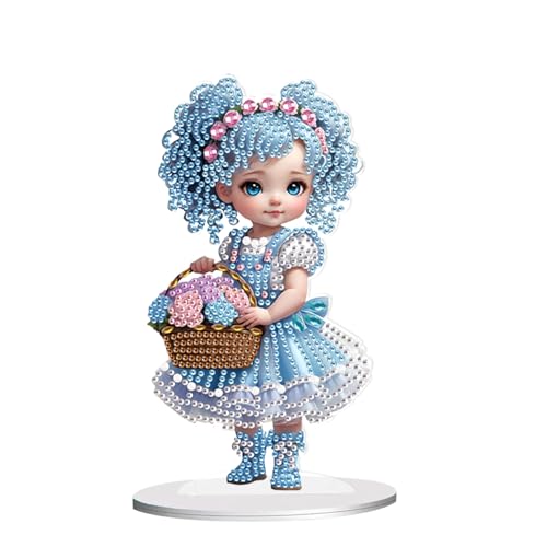 JISHSHAY Elf Diamond Art Desk Ornaments Diamond Painting Desktop Decoration Gem Art Table Top Decorations Gem Painting Table Ornaments Mosaic Kits for Adults Desk Top Kits with Special Drills Fairy