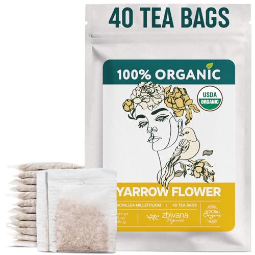 Organic Yarrow Tea (40 Tea Bags) - Support Immune Function, Digestion, Relaxation - Women's Tea for Healthy Cycle and Emotional Balance - Te de Milenrama