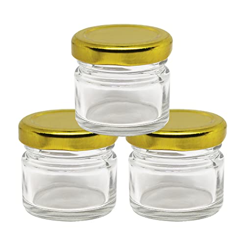 Image of nsb herbals Small Glass Jar With Metal Golden Color Air Tight And Rust Proof Cap, Capacity 30 ml or 25 Gram (6)