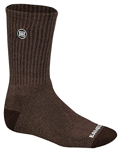 Bamboo Sports Premium Bamboo Crew Work Socks- Moisture Wicking, Odor ...