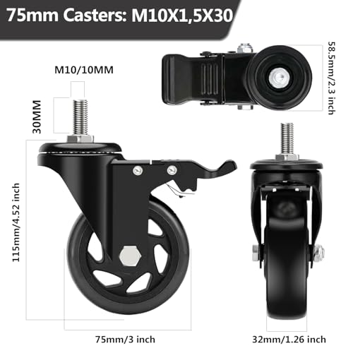 Roulette charge lourde 75mm pour réinventer l'espace atelier