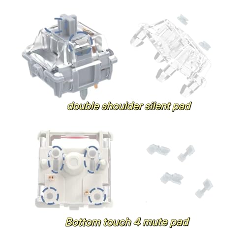 GATERON Zero Silent Switches 5 pinos 45gf mola linear de dois estágios pré-lubrificados para teclado