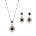 OUFO Necklace Earring Ring Fashion Jewelry Sets Boxed Black Stone (2241)