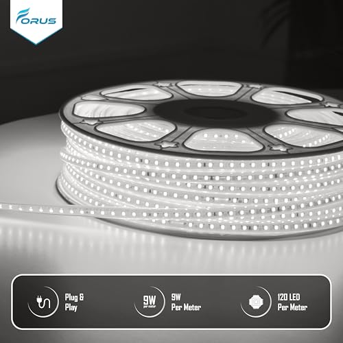 Image of Forus LED Rope Light 4 Meter Outdoor Waterproof Decorative Cove Lights for Ceiling, Balcony, Home Decor, Interior Decoration, Flexible Profile Light for Diwali, Christmas - White
