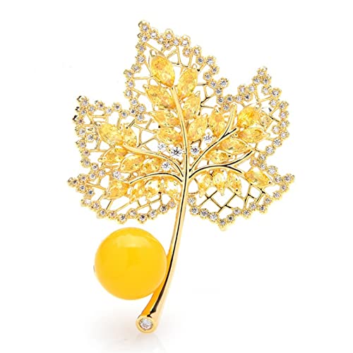 Broche feuille d'érable pour femmes - Accessoire élégant de mode pour robe et veste