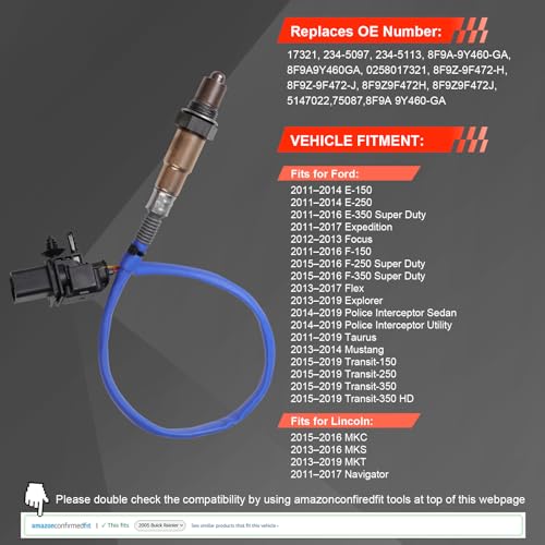 Sensor de Oxígeno para Ford F-150 Explorer Expedition miniatura 2