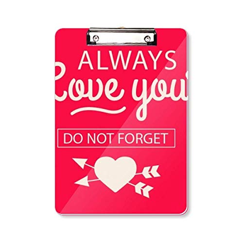 Porte-bloc de Saint-Valentin A4 Always Love You pour écrire sans table facilement