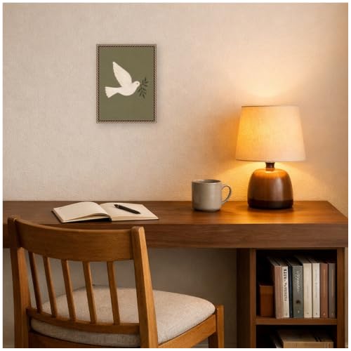Kate and Laurel Framed Canvas Wall Art, Animals Print, Green Bathroom Decor - Image 5