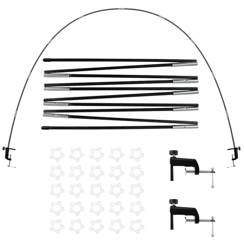 ulafbwur Marco de arco de soporte para globos, resistente y versátil para un fácil montaje, perfecto para fiestas de cumpleaños, baby showers, festivales, incluye clips de metal, sé creativo con negro