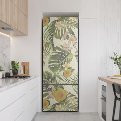 Vinilo impermeable de 70x190 cm resistente a rayones con diseño de plantas tropicales para cocina 3